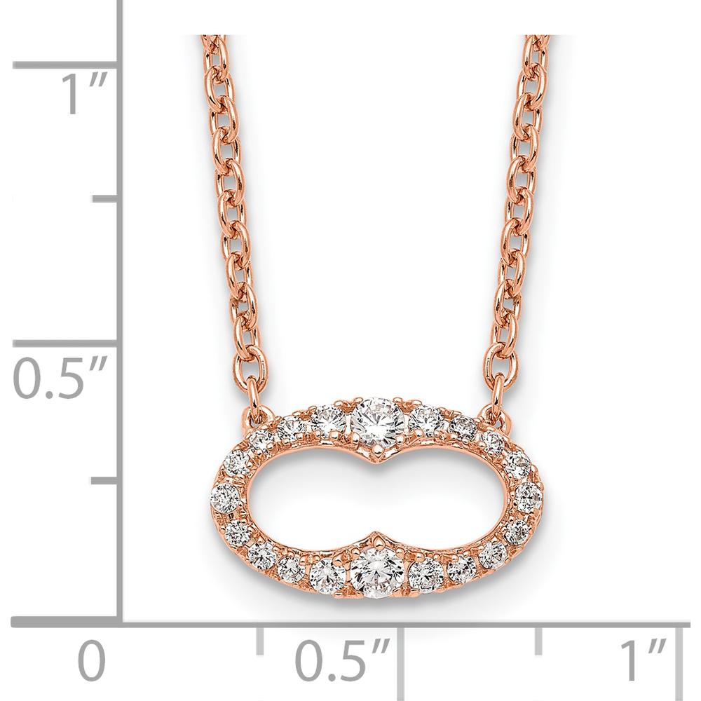 14K Rose Gold 1/4 Carat Diamond Oval Pendant Necklace - 0.26 Carat Total Diamond Weight by Oro Pregiato