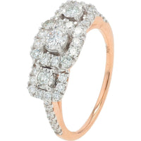 14K Rose Gold 1.50 Carat Lab Grown Diamond Bridal Set with Halo and Milgrain Detailing