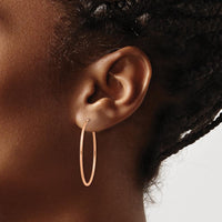 14K Rose Gold 1.50mm Polished Endless Tube Hoop Earrings - 35mm Diameter by 0