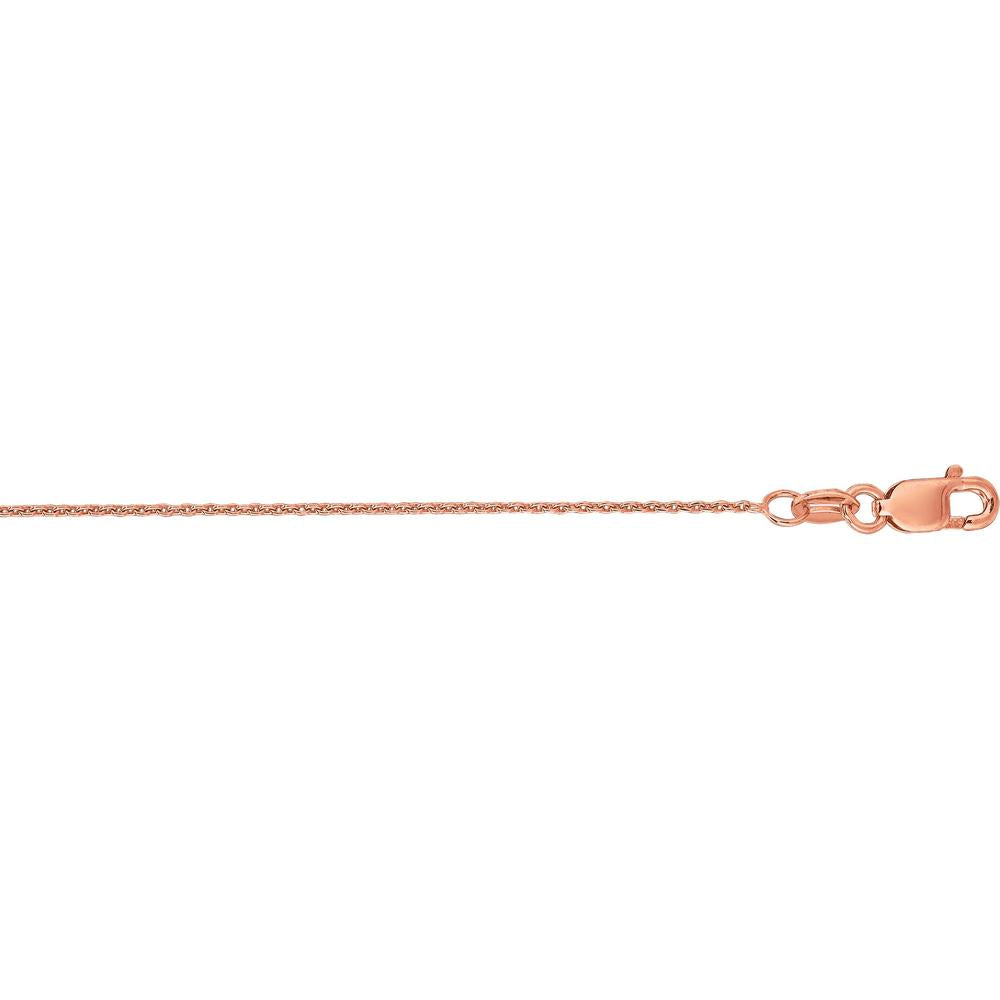 14K Rose Gold 1.5mm Cable Chain Necklace - 16" Length by Orozza Fine Jewelry