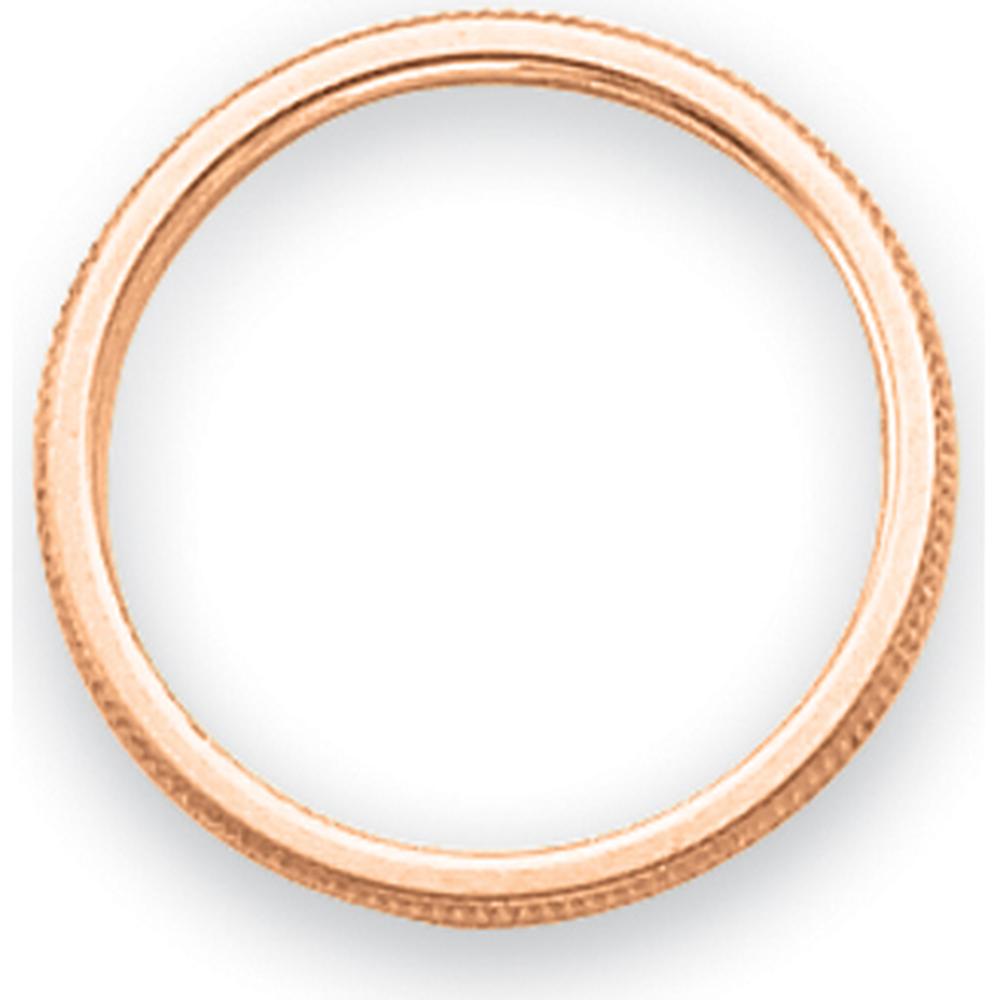 14K Rose Gold 1.5mm Milgrain Stackable Band - Size 8 by 0