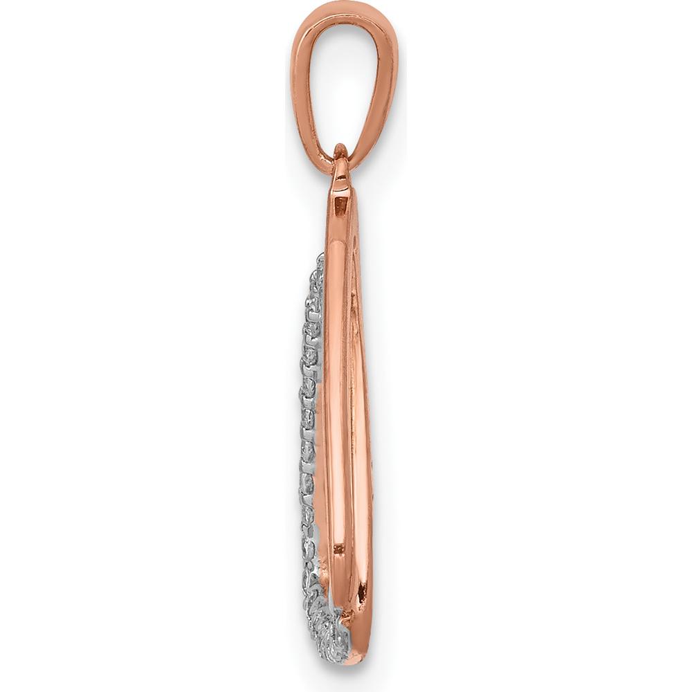 14K Rose Gold 1/6 Carat Diamond Double Triangle Pendant by Monteluci Fine Jewelry