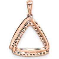 14K Rose Gold 1/6 Carat Diamond Double Triangle Pendant by Monteluci Fine Jewelry