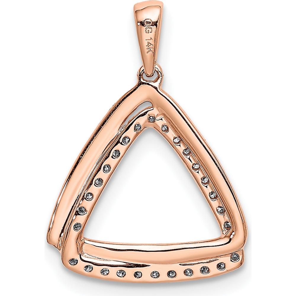 14K Rose Gold 1/6 Carat Diamond Double Triangle Pendant by Monteluci Fine Jewelry