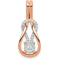 14K Rose Gold 1/6 Carat Diamond Knot Slide Pendant for Omega Chains by Monteluci Fine Jewelry