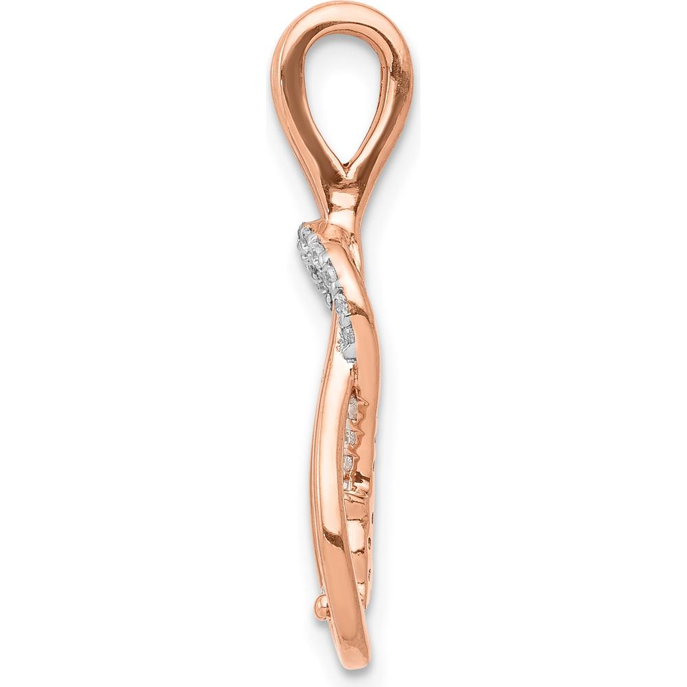 14K Rose Gold 1/6 Carat Diamond Knot Slide Pendant for Omega Chains by Monteluci Fine Jewelry