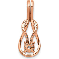 14K Rose Gold 1/6 Carat Diamond Knot Slide Pendant for Omega Chains by Monteluci Fine Jewelry