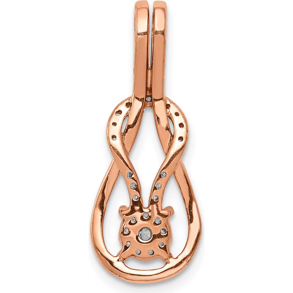 14K Rose Gold 1/6 Carat Diamond Knot Slide Pendant for Omega Chains by Monteluci Fine Jewelry