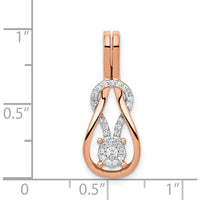 14K Rose Gold 1/6 Carat Diamond Knot Slide Pendant for Omega Chains by Monteluci Fine Jewelry