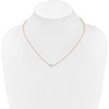 14K Rose Gold 1/6 Carat Diamond Sideways Cross Necklace - 1/6 Carat Total Diamond Weight by Oro Pregiato