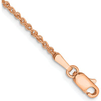 14K Rose Gold 10" 1.7mm Ropa Chain Anklet with Lobster Clasp by 0