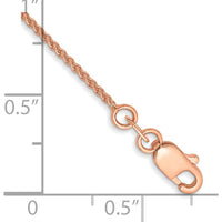 14K Rose Gold 10" Polished Spiga Chain Anklet with Lobster Clasp by 0