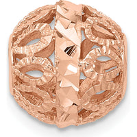 14K Rose Gold 10mm Diamond-Cut Filigree Ball Charm Pendant by 0
