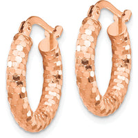 14K Rose Gold 10mm Diamond-Cut Small Hoop Earrings by 0