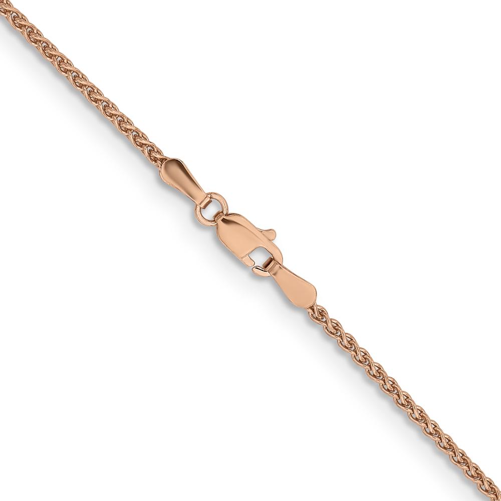 14K Rose Gold 16" 1.7mm Solid Polished Spiga Chain with Lobster Clasp by 0
