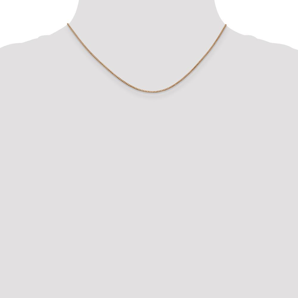 14K Rose Gold 16" 1mm Box Link Chain with Lobster Clasp by 0