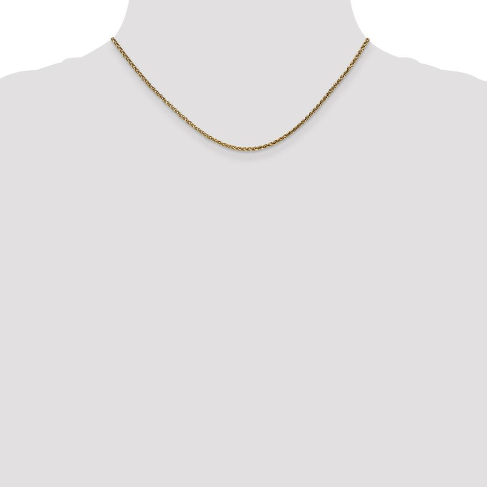 14K Rose Gold 16" 2.1mm Diamond-Cut Spiga Chain with Lobster Clasp by 0