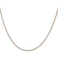 14K Rose Gold 16" Box Link Chain with Lobster Clasp - 0.7mm Width by 0