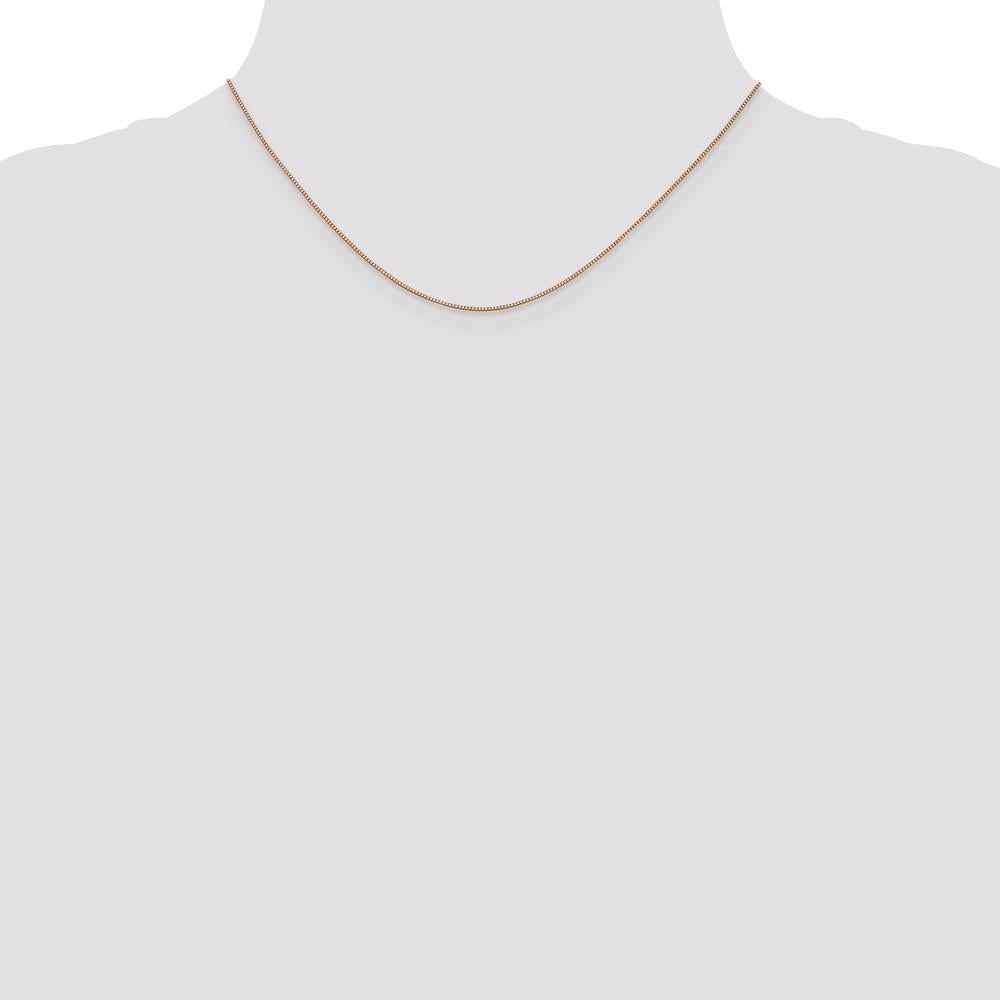 14K Rose Gold 16" Box Link Chain with Lobster Clasp - 0.7mm Width by 0