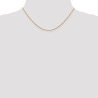14K Rose Gold 16" Cable Rope Chain with Spring Ring Clasp