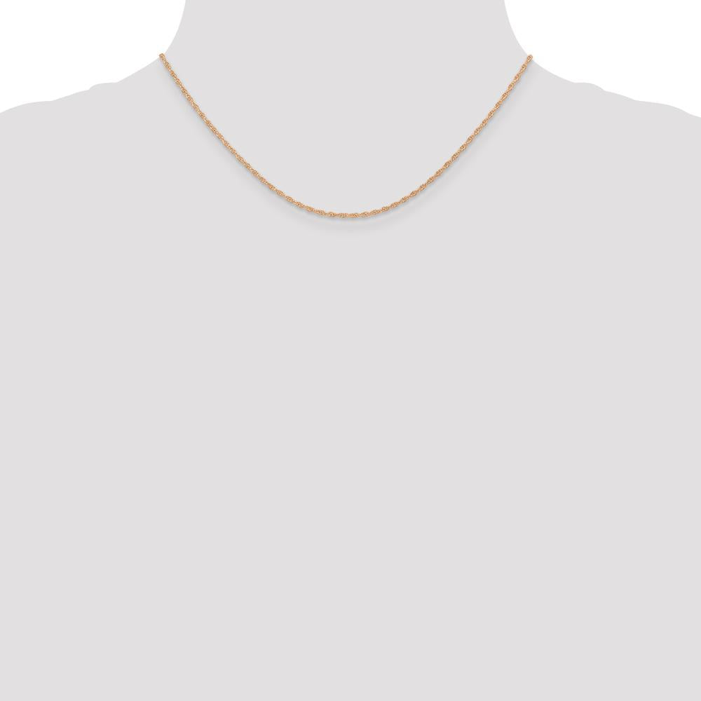 14K Rose Gold 16" Cable Rope Chain with Spring Ring Clasp