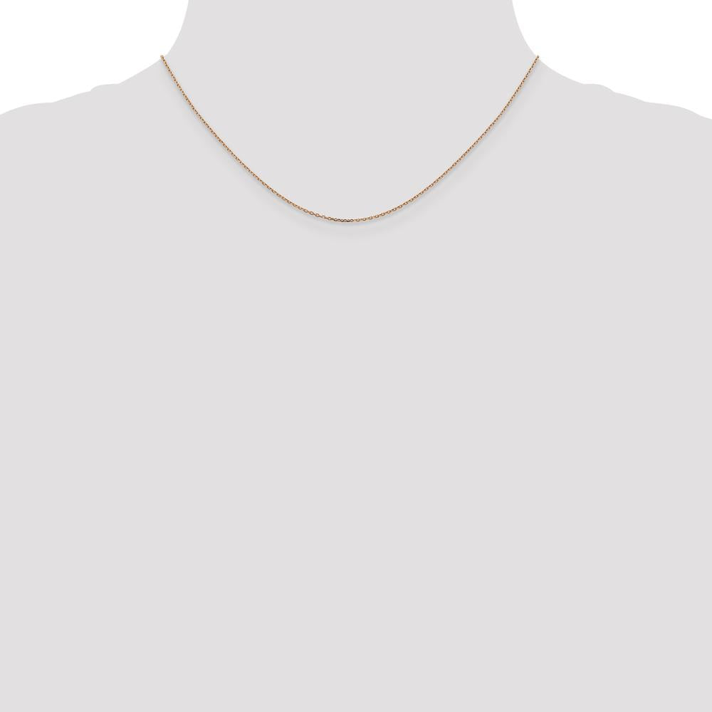 14K Rose Gold 16" Diamond-cut Cable Chain Necklace with Lobster Clasp by 0