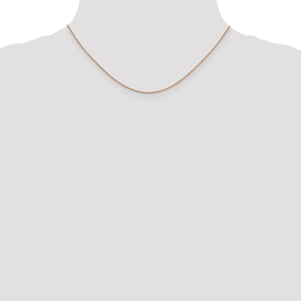 14K Rose Gold 16" Diamond-Cut Cable Chain with Lobster Clasp by 0