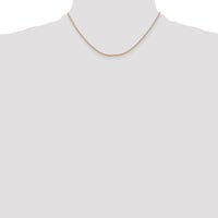 14K Rose Gold 16" Diamond-Cut Rope Chain Necklace with Lobster Clasp - 1.5mm