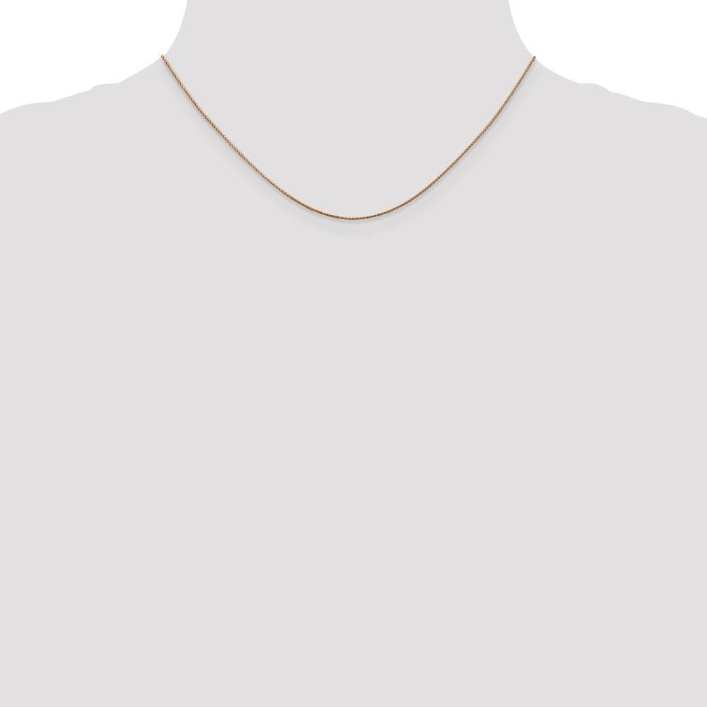 14K Rose Gold 16" Diamond-cut Spiga Chain with Lobster Clasp by 0