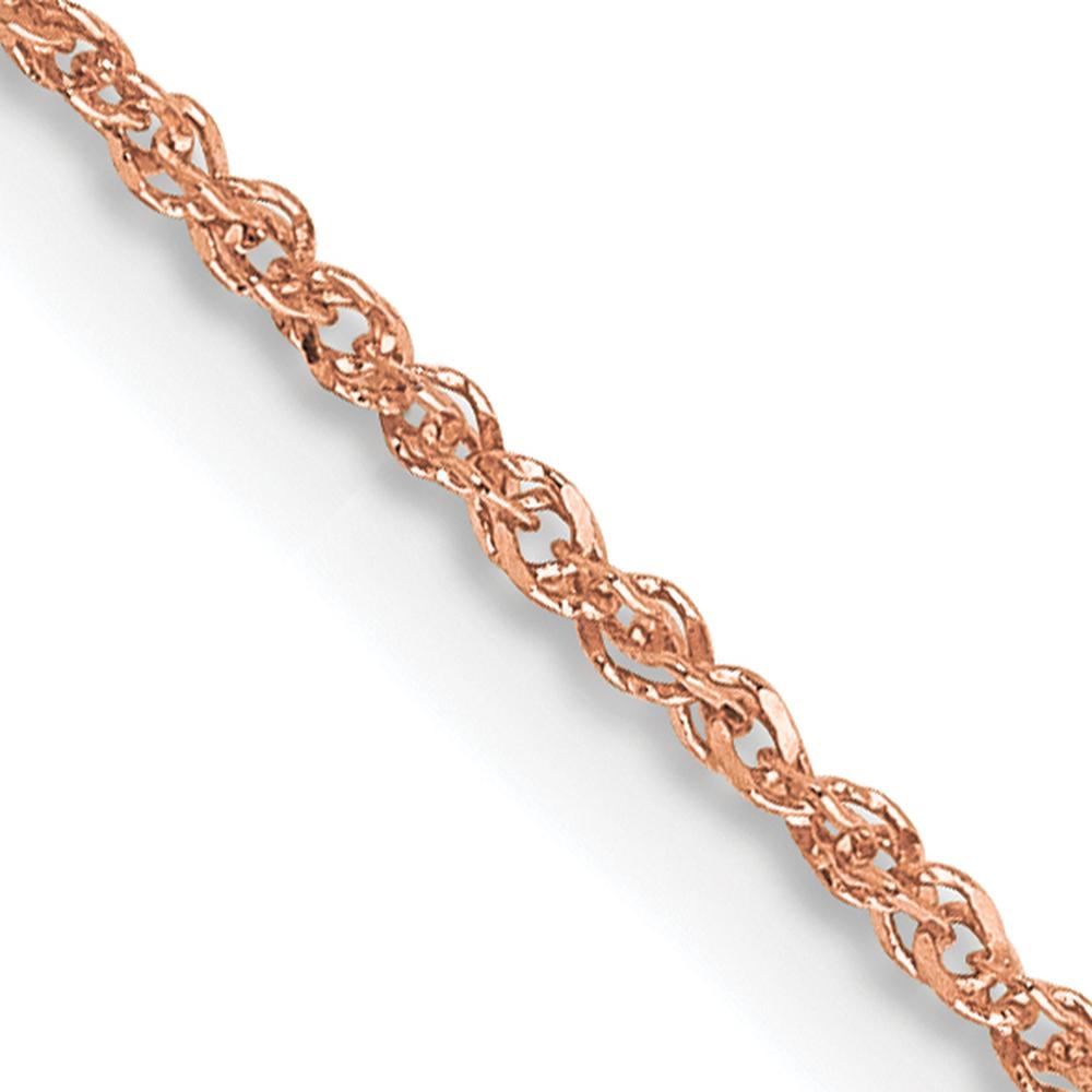 14K Rose Gold 16" Ropa Chain Necklace - 1.10mm Width by 0
