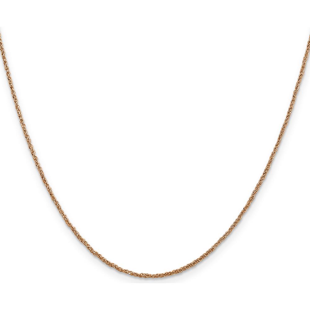 14K Rose Gold 16" Ropa Chain Necklace - 1.10mm Width by 0