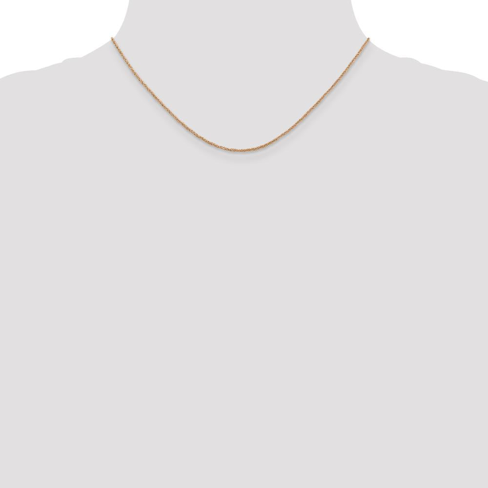 14K Rose Gold 16" Ropa Chain Necklace - 1.10mm Width by 0