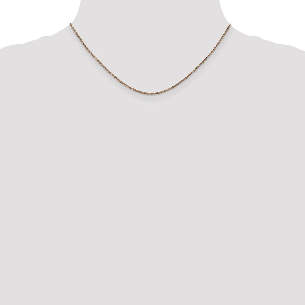 14K Rose Gold 16" Ropa Chain Necklace - 1.7mm Width with Lobster Clasp by 0