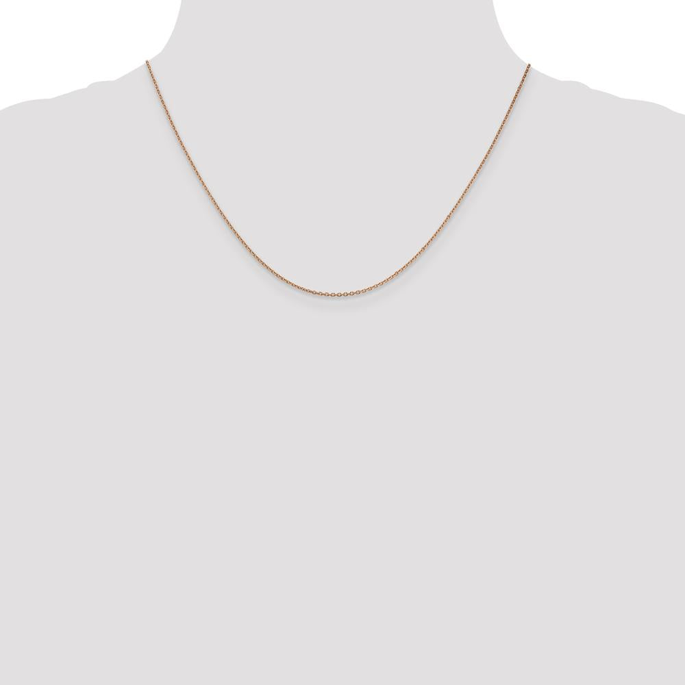 14K Rose Gold 18" 1.4mm Diamond-Cut Cable Chain Necklace with Lobster Clasp by 0