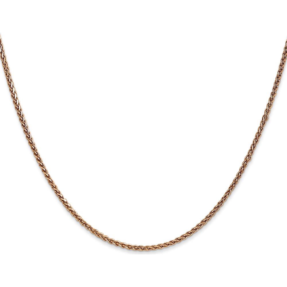 14K Rose Gold 18" 1.7mm Diamond-Cut Spiga Chain Necklace with Lobster Clasp by 0
