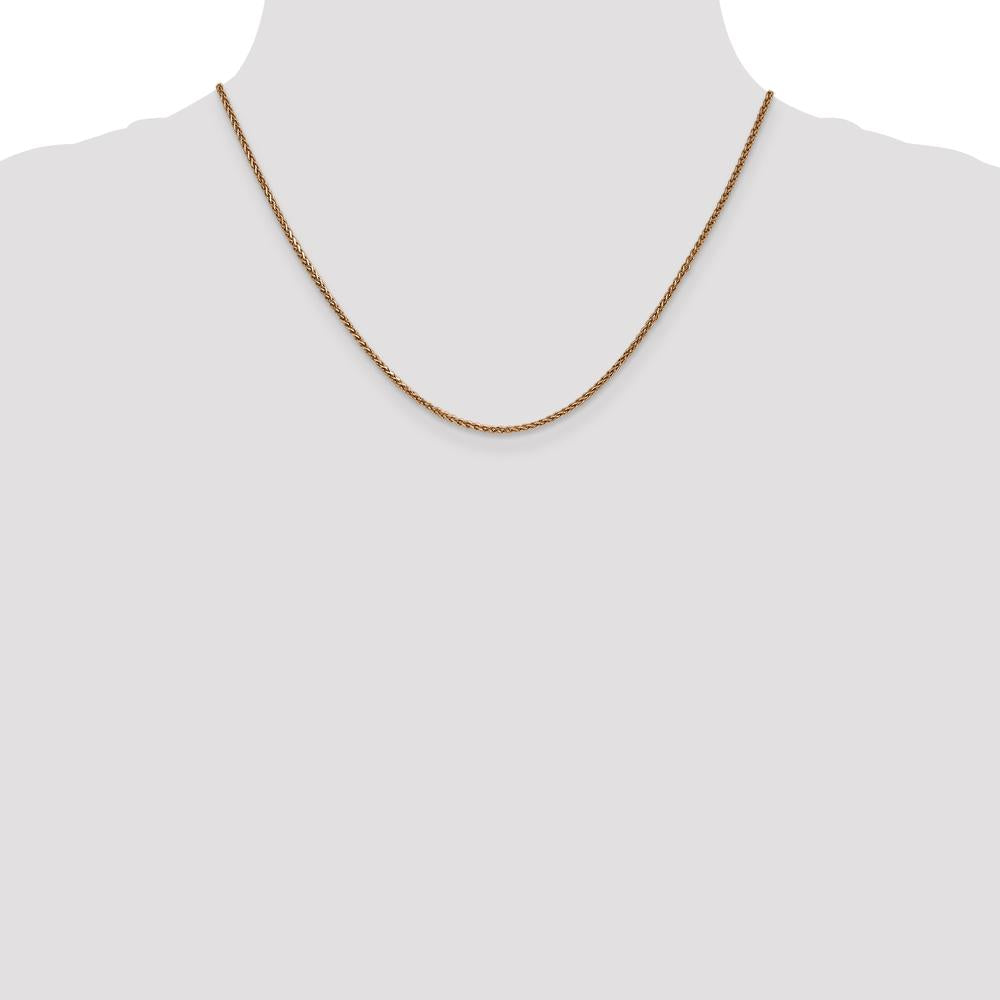 14K Rose Gold 18" 1.7mm Diamond-Cut Spiga Chain Necklace with Lobster Clasp by 0