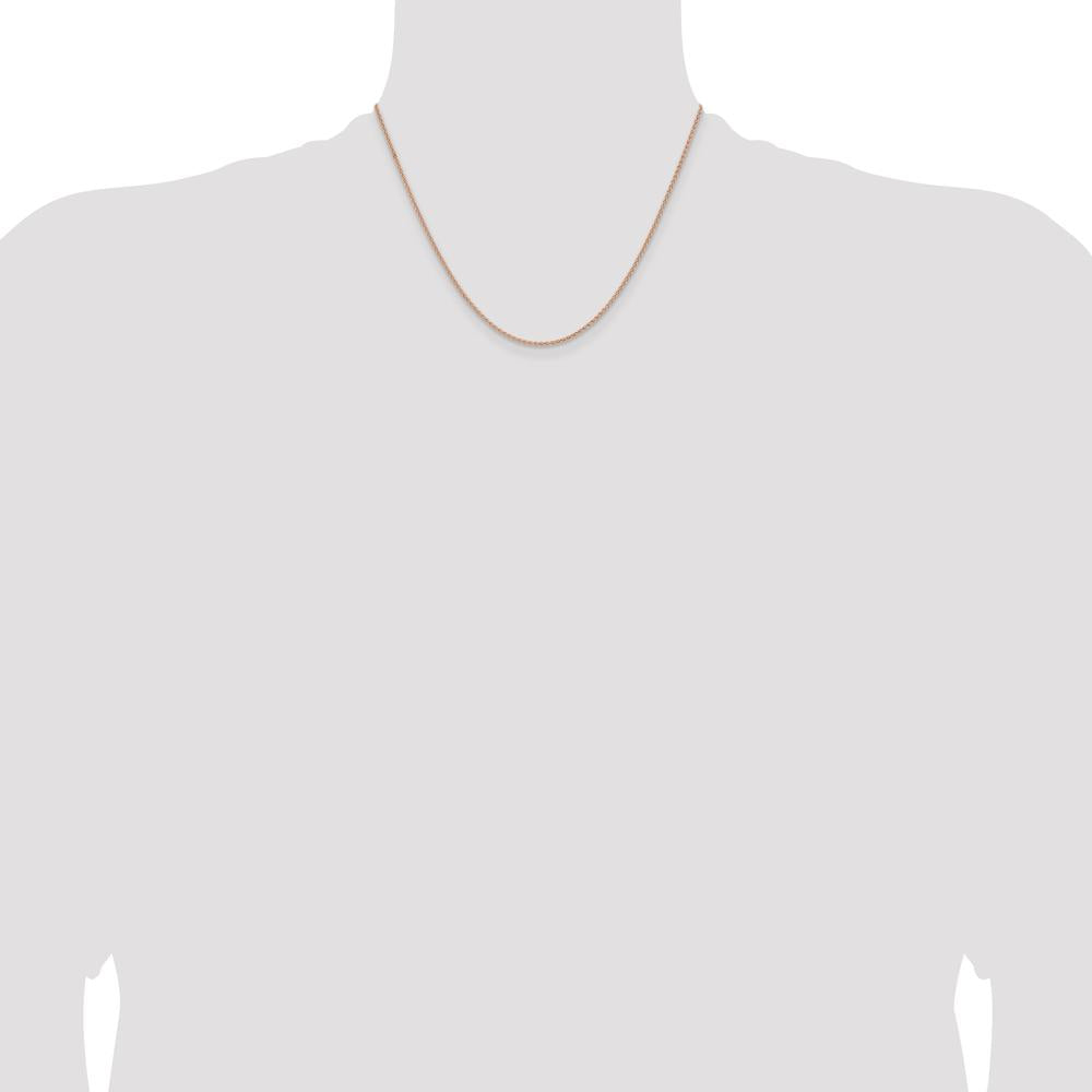 14K Rose Gold 18" 1.7mm Solid Polished Spiga Chain with Lobster Clasp by 0