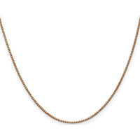 14K Rose Gold 18" 1mm Box Link Chain with Lobster Clasp by 0