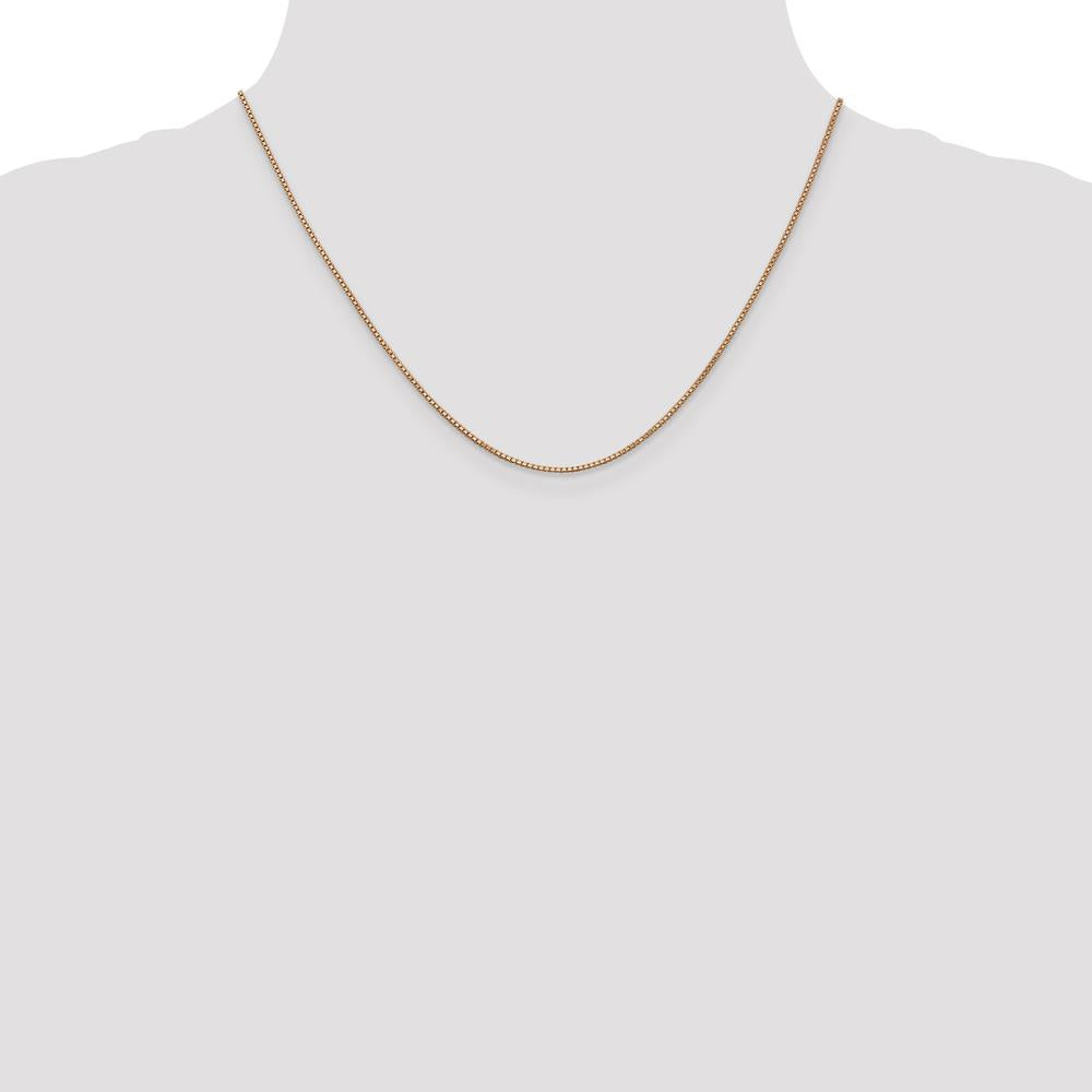 14K Rose Gold 18" 1mm Box Link Chain with Lobster Clasp by 0