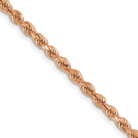 14K Rose Gold 18" 2.75mm Diamond-Cut Rope Chain Necklace with Lobster Clasp