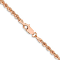 14K Rose Gold 18" 2.75mm Diamond-Cut Rope Chain Necklace with Lobster Clasp