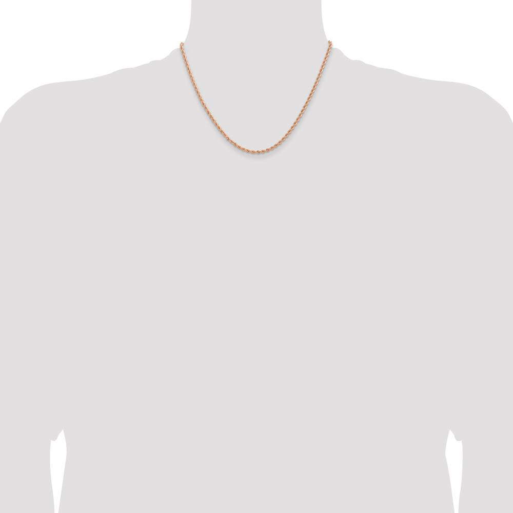 14K Rose Gold 18" 2.75mm Diamond-Cut Rope Chain Necklace with Lobster Clasp