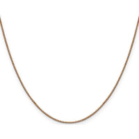 14K Rose Gold 18" Box Link Chain - 0.9mm Width with Lobster Clasp by 0