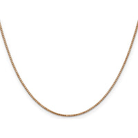 14K Rose Gold 18" Box Link Chain with Lobster Clasp - Polished Finish by 0