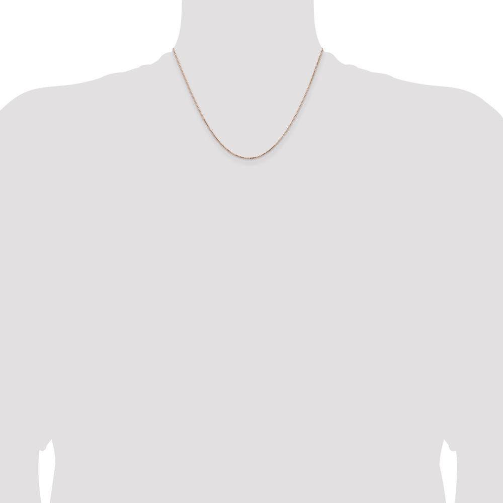 14K Rose Gold 18" Box Link Chain with Lobster Clasp - Polished Finish by 0