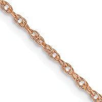 14K Rose Gold 18" Cable Link Chain with Spring Ring Clasp - 1.15mm Width by 0