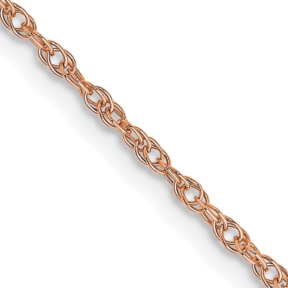 14K Rose Gold 18" Cable Link Chain with Spring Ring Clasp - 1.15mm Width by 0