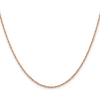 14K Rose Gold 18" Cable Link Chain with Spring Ring Clasp - 1.15mm Width by 0