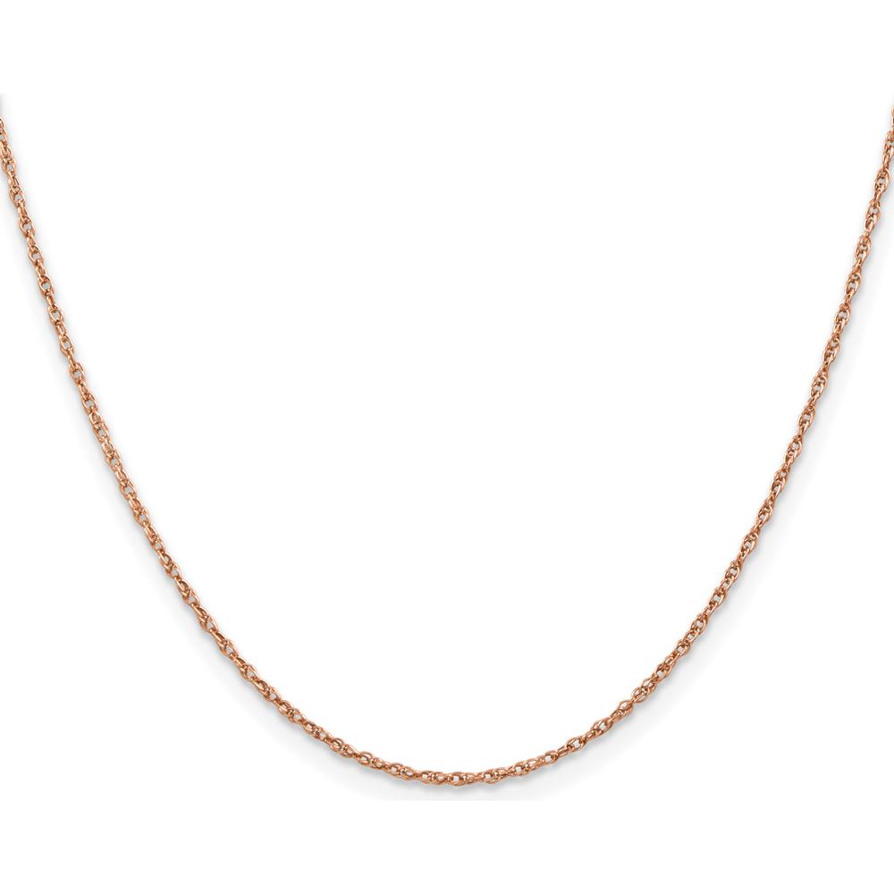 14K Rose Gold 18" Cable Link Chain with Spring Ring Clasp - 1.15mm Width by 0