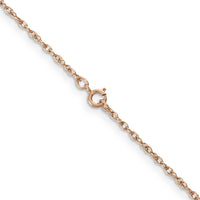 14K Rose Gold 18" Cable Link Chain with Spring Ring Clasp - 1.15mm Width by 0